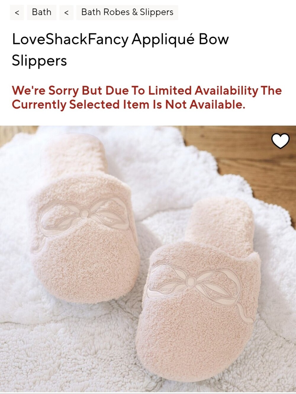 LoveShackFancy Pottery Barn Applique Bow Slippers And Silk Eye Mask Set.